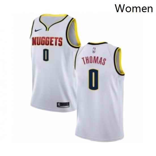 Womens Nike Denver Nuggets 0 Isaiah Thomas Swingman White NBA Jersey Association Edition